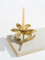 Portavelas de flores de latón Vintage, diseño de pétalos hechos a mano, acabado dorado antiguo, pieza de decoración elegante para el hogar y la Mesa