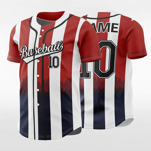 Maillot de baseball personnalisé à manches courtes à prix bas / Vente en gros de maillots de baseball unis imprimés par sublimation personnalisés pour hommes - Product Image 4