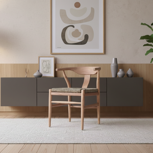 Silla de Comedor de Madera de Teca Maciza Contemporánea de Alta Calidad con Acabado Natural de Pasto Marino, Altura Ajustable para Hotel y Restaurante - Product Image 2