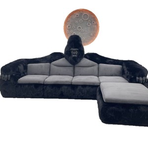 Gorilla King Kong Luxury Modular <b>Storage</b> Sofa Backless Wood Legs Modern Chesterfield L-Shape Three <b>Seat</b> PU Fabric Living Room - Product Image 1