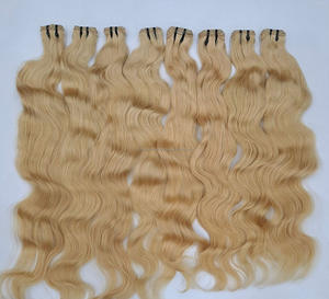 Venta al por mayor de extensiones de cabello humano virgen indio Rubio Remy 100% natural crudo de la mejor calidad 30 pulgadas estilo rizado precio bajo - Product Image 5