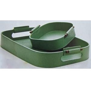 Plateau de service en cuir de luxe pour support multifonction avec construction artisanale et doublure lisse, parfait pour le bureau ou le comptoir de bar - Product Image 5