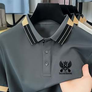 เสื้อโปโลแขนสั้นปักลายสำหรับผู้ชายระบายอากาศได้ดีฤดูร้อน - Product Image 5