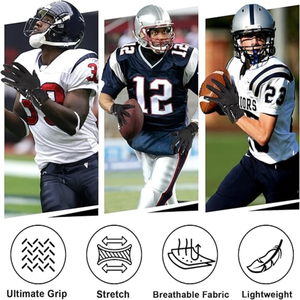 Gants de football de style dernier cri et de qualité supérieure au meilleur prix et avec la meilleure adhérence et antidérapants, gants de receveur de football américain - Product Image 4