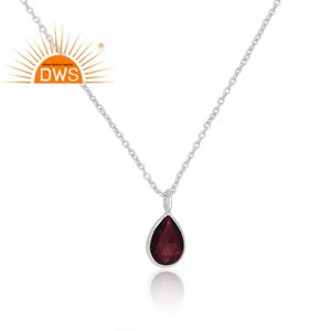 สร้อยคอจี้พลอยโกเมนธรรมชาติทำจากเงินสเตอร์ลิงเครื่องประดับของขวัญสำหรับผู้หญิงสำหรับผู้หญิงสินค้าใหม่ล่าสุด - Product Image 2