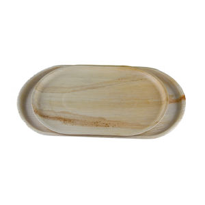 100% plateaux de feuille de palmier biodégradables naturels vaisselle jetable de différentes tailles et formes pour le service de nourriture pour les mariages - Product Image 6