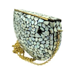 Bolso de Mano Clásico Impermeable de Lujo de India World Craft Impex, Bolso Étnico de Metal de Alta Calidad para Mujer, Cartera de Resina con Mosaico - Product Image 3