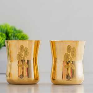 Vajilla de Vidrio y Latón Puro con Diseño Curvo Grabado con Láser, Artículo Promocional - Product Image 5