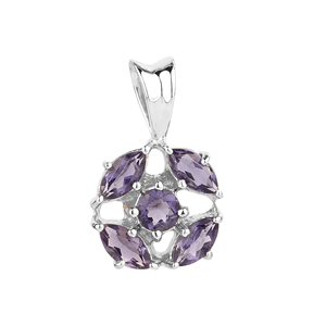 จี้เพชรไอโอไลต์ธรรมชาติสำหรับผู้หญิงจาก Shah Gems เงินแท้ 925 ชุบทองคำสีกุหลาบ รูปทรงมาร์คีส์ พร้อมจี้แพลตตินั่ม - Product Image 1