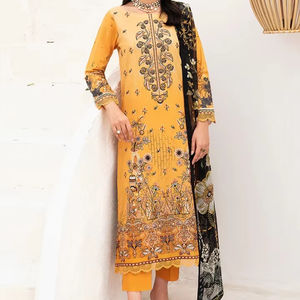 Vestido de algodón de césped tradicional de lujo en cantidad a granel Ropa casual Salwar Kameez con color personalizado para mujeres Servicio OEM - Product Image 2