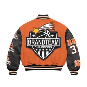 Veste universitaire unisexe de haute qualité avec logo personnalisé, en polaire d'hiver, en cuir, broderie, streetwear, coupe-vent, écologique, veste chauffante - Product Image 3