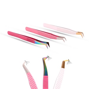 Premium Quality Volume Eyelash Extension Tweezers Angle Curved <b>Individual</b> <b>Lash</b> Makeup Tool Set Hand Made Custom Logo - Product Image 1