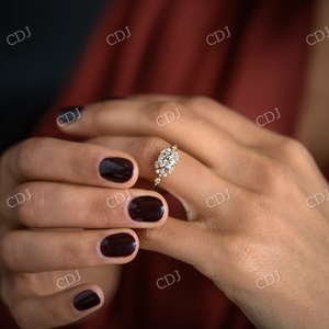 แหวนเพชรโมอิสสีไม่เหมือนใครแฟชั่นใหม่แหวนหมั้นเพชรเม็ดกลมตัดไม่มีสีรับรองคุณภาพสูง - Product Image 4