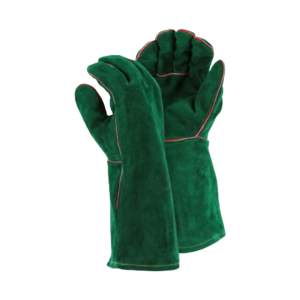 Gants de sécurité en cuir de vachette fendu personnalisés de taille XL Équipement de protection anti-feu pour le travail et le confort pour la protection des mains du soudeur - Product Image 1
