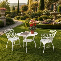Ensemble de meubles de jardin modernes avec structure en aluminium, table et banc sur mesure