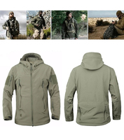 Veste tactique Softshell en peau de requin d'extérieur, camouflage, imperméable, veste à capuche Softshell, manteau de neige, coupe-vent en polaire pour hommes