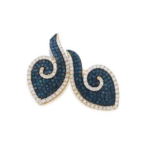 JEWELSPAARK Best Quality 1.53 Ct Round Cut White <b>Blue</b> Natural Diamond Women's <b>Stud</b> <b>Earrings</b> Trendy Style Yellow Gold Plated - Product Image 6