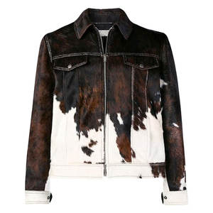 Veste en cuir de vachette pour homme, épaisseur standard, confort hivernal, look tendance, logo personnalisable sur le devant - Product Image 1