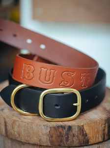 <b>Personalised</b> <b>Dog</b> <b>Collar</b> 38mm Wide - Tan - Product Image 4