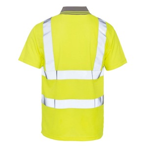Venta al por mayor de alta visibilidad reflectante de seguridad trabajo de construcción de poliéster protector Polo - Product Image 2