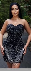 Rajgadhia exporte taille personnalisée lin robe de soirée 116 plein perlé travail manuel luxe taille naturelle pour les fêtes de mariage quantité minimale de commande 5 - Product Image 2