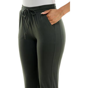 กางเกงวอร์มผ้าคอตตอน/โพลีเอสเตอร์สำหรับผู้หญิงมีกระเป๋ากางเกงด้านข้างมาใหม่โลโก้สไตล์เรียบ - Product Image 3