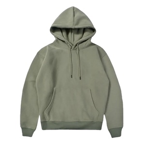 Sweat à capuche d'hiver pour homme en polyester/coton polaire tricoté, écologique, respirant, coupe régulière, décontracté, couleur unie - Product Image 1