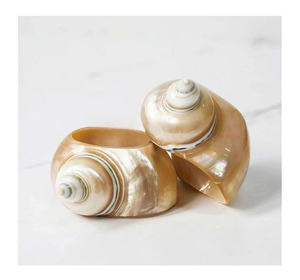 Accesorio de Comedor Inspirado en la Playa, Anillo para Servilletas con Conchas Marinas, Detalles de Conchas Reales, Decoración de Mesa - Product Image 2