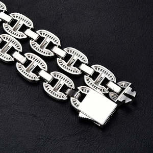 <b>925</b> <b>Sterling</b> <b>Silver</b> VVS1 Brilliant Cut Moissanite Ice True 16mm Cute Mezo Link Heavy Elegant Customizable Cuban <b>Chain</b> Unisex - Product Image 6