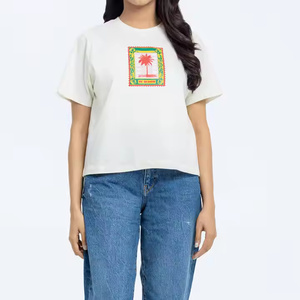 เสื้อยืดพิมพ์ลายพัฟสำหรับทั้งชายและหญิงเสื้อยืดผ้าฝ้ายโอเวอร์ไซส์260ก. น้ำหนักมากกำหนดโลโก้3D ได้เอง - Product Image 1