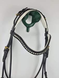 Brida con charol y elementos cosidos redondos, con banda nasal sueca y anatómica - Product Image 3