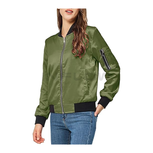 Letterman Béisbol Tallas grandes Cremallera Manga completa Mejor diseño Mujeres Satén Peso ligero Diseño Logo Precio barato Chaqueta de mujer - Product Image 2