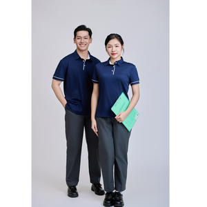 เสื้อเชิ้ตแขนสั้นผู้ชาย ผ้าถัก กระดุมหน้า คอปกแบบตัดสี/เรียบง่าย ผลิตในเวียดนาม ผ้าคอตตอน 60% โพลีเอสเตอร์ 40% สวมใส่สบาย - Product Image 6