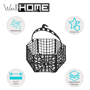 Cesta de Plástico Negra para Pinzas de Ropa Well Home, para Tendederos Exteriores Prácticos - Product Image 2
