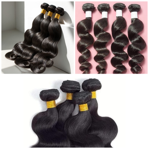 Extensions de cheveux bruts de vague de corps indien Remy de luxe Trames épaisses et durables soyeuses de qualité supérieure - Product Image 1