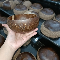 Set Mangkuk dan Sendok dari Kulit Kelapa Alami Buatan Tangan Grosir - Ramah Lingkungan untuk Penggunaan Rumah Tangga, Biodegradable, Buatan Vietnam, Merek Eco2go