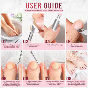 Kit de retrait d'ongle incarné Kit de soin des ongles avec tondeuse à cuticules Pince à cuticules pour ongles Tondeuses et poussoirs pour les doigts de bébé - Product Image 4