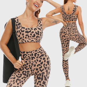 เซ็ตออกกำลังกายโยคะใหม่สำหรับฤดูร้อน2025ชุดกีฬาสำหรับผู้หญิงชุดออกกำลังกายพิมพ์ลายเสือดาวเซ็กซี่ - Product Image 1