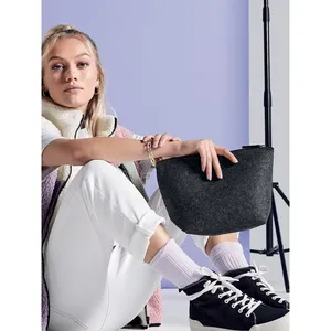Customizable <b>Felt</b> Toiletry Bag Accessory for Merchandising - Product Image 4