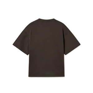 OEM personalizado 100% algodón 300GSM ácido lavado camiseta de talla grande serigrafía de gran tamaño hombres camisetas marrón - Product Image 2