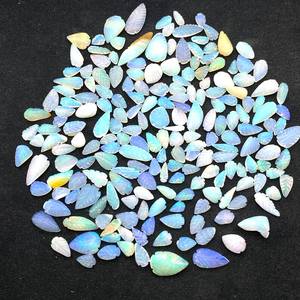 100% naturel éthiopien opale Flashy bleu feuille forme ovale coupe pierre précieuse en vrac sculpté 6X5 à 11X6MM couleur jaune - Product Image 2