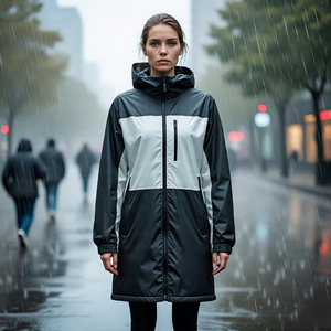 Chaqueta impermeable de senderismo con capucha para mujer, chaqueta cortavientos de alta calidad para lluvia, chaqueta cortavientos de montaña para mujer - Product Image 3