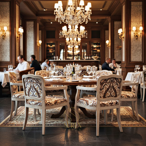 เก้าอี้ไม้แบบทำด้วยมือพิมพ์ลายผ้าที่นั่งดีไซน์เนอร์เก้าอี้รับประทานอาหารทำจากไม้อินเดียแบบใหม่ล่าสุด - Product Image 1