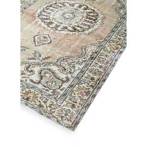 พรมขนสัตว์ถักมือสไตล์วินเทจ สีเบจและสีน้ำตาล ลายเหรียญแบบนามธรรม รูปทรงสี่เหลี่ยมผืนผ้า สำหรับห้องนั่งเล่นหรือทางเดินในบ้าน รุ่น Pae-2793 - Product Image 2