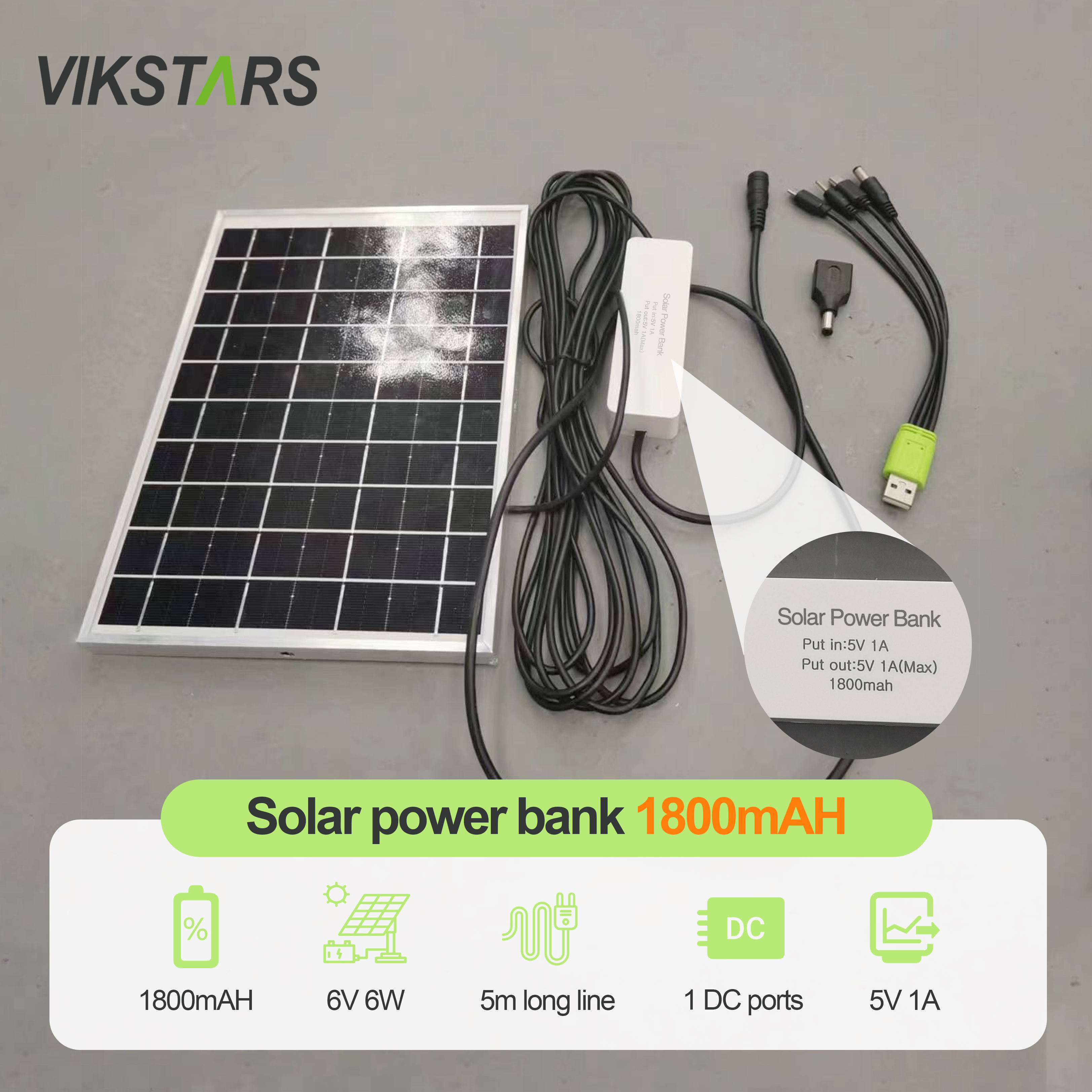 Banco de la energía solar 1800mA