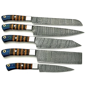 Ensemble de couteaux de chef Jexmoo 5 pièces en acier damas fait à la main personnalisé manche en bois écologique passe au lave-vaisselle grand cadeau pour les chefs - Product Image 5