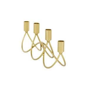 Chandelier à quatre bougies en métal doré, bougeoir minimaliste moderne, centre de table, décoration de salon, salle à manger, mariage - Product Image 4