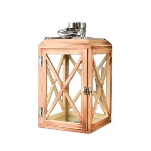 Linterna de vela Vintage de madera Natural, accesorios de decoración del hogar, vela de Metal con forma personalizada con logotipo personalizado - Product Image 1