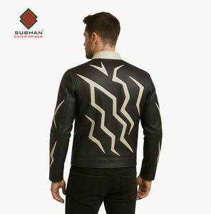 Blouson aviateur en cuir synthétique, hiver, décontracté, fermeture éclair, col mandarin, uni, service OEM - Product Image 4