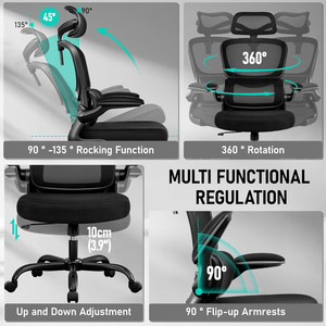 Silla de Oficina Ergonómica de Respaldo Alto con Soporte Lumbar y Reposacabezas Ajustable - Product Image 3